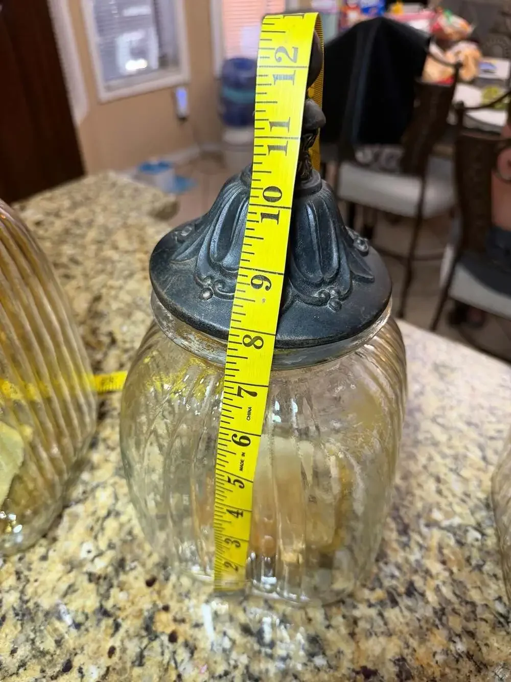Display Jar With Cross Finial Lid Set of 3